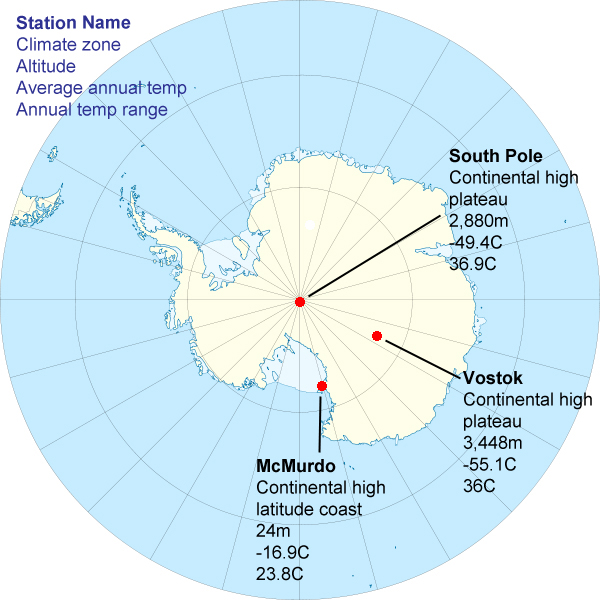 Antarctica Climate Data And Graphs South Pole Mcmurdo And Vostok 3816